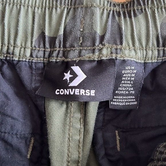 Converse Women’s Camo Green Ankle Length Pants Contrast Side Stripe M - Picture 14 of 16
